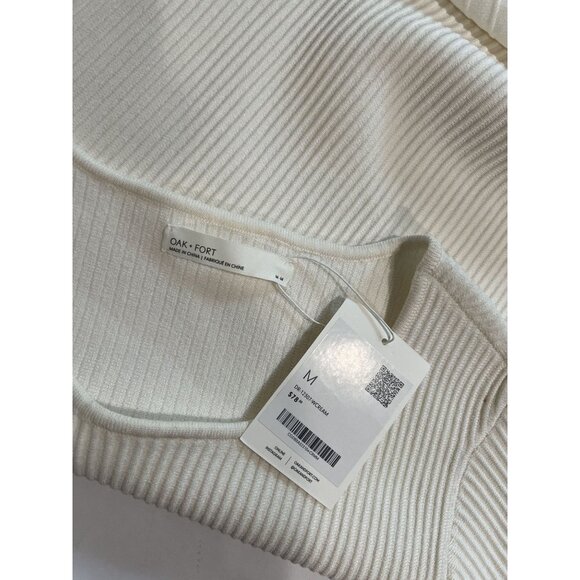 OAK + FORT Ribbed Short Sleeve Mini Dress in Cream - Picture 4 of 4